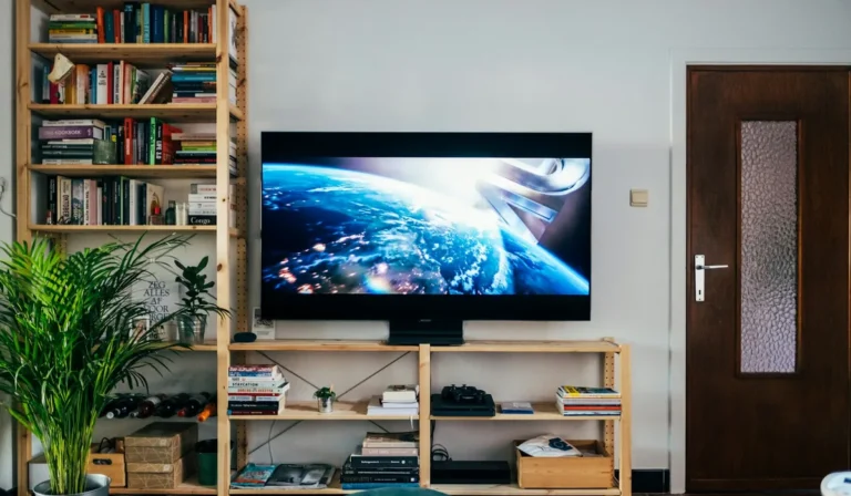 Televize v obývacím pokoji