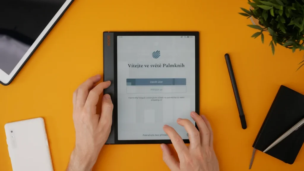 Přihlášení do aplikace Palmknihy na čtečce Onyx Boox Note Air 3 C